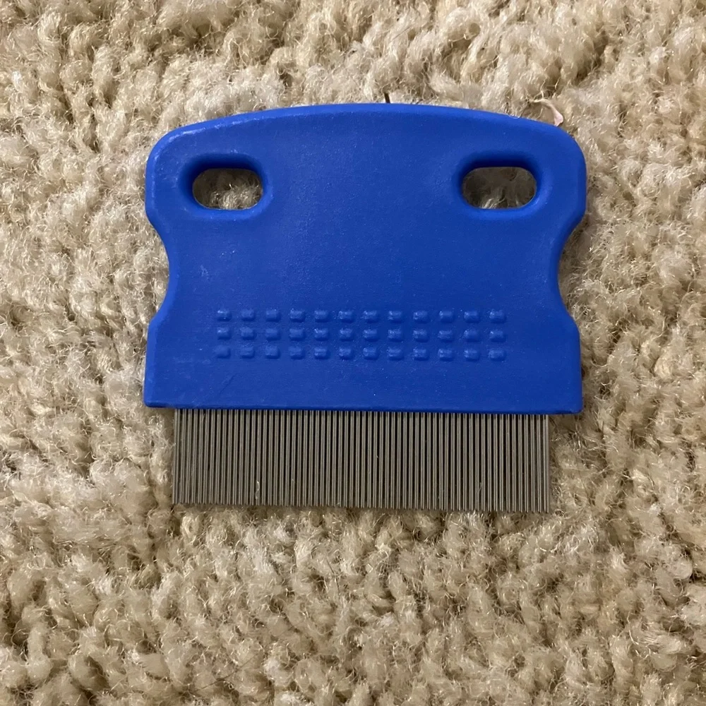 Dark Blue Silver Flea Comb Kits Pet Grooming Tool
